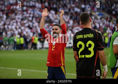 Dani Carvajal (Spanien) während des Spiels zur UEFA Euro Deutschland 2024 zwischen Spanien 2-1 Deutschland in der Stuttgart Arena am 05. Juli 2024 in Stuttgart. Quelle: Maurizio Borsari/AFLO/Alamy Live News Stockfoto