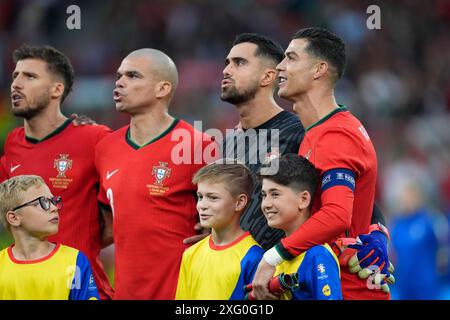 Hamburg, Deutschland. Juli 2024. Cristiano Ronaldo aus Portugal beim Viertelfinalspiel Portugal gegen Frankreich der UEFA Euro 2024 im Volksparkstadion Hamburg am 5. Juli 2024. (Foto: Dimitrije Vasiljevic) Credit: Dimitrije Vasiljevic/Alamy Live News Stockfoto