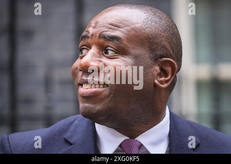 London, Großbritannien. Juli 2024. David Lammy, Außenminister. Politiker der Labour Party kommen und verlassen die Downing Street 10. Der neue Premierminister des Vereinigten Königreichs, Sir Keir Starmer, hat heute sein Amt übernommen und die wichtigsten Kabinettspositionen ernannt, um seine Regierung heute Nachmittag zu bilden. Quelle: Imageplotter/Alamy Live News Stockfoto