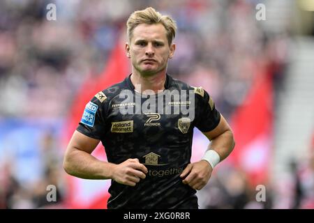 Wigan, Großbritannien. Juli 2024. Brad Dwyer von Leigh Leopards während des Spiels Wigan Warriors vs Leigh Leopards im DW Stadium, Wigan, Vereinigtes Königreich, 5. Juli 2024 (Foto: Cody Froggatt/News Images) in Wigan, Vereinigtes Königreich am 5. Juli 2024. (Foto: Cody Froggatt/News Images/SIPA USA) Credit: SIPA USA/Alamy Live News Stockfoto