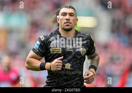 Wigan, Großbritannien. Juli 2024. Aaron Pene of Leigh Leopards während des 16. Runde-Spiels der Betfred Super League Wigan Warriors vs Leigh Leopards im DW Stadium, Wigan, Vereinigtes Königreich, 5. Juli 2024 (Foto: Cody Froggatt/News Images) in Wigan, Vereinigtes Königreich am 7. Mai 2024. (Foto: Cody Froggatt/News Images/SIPA USA) Credit: SIPA USA/Alamy Live News Stockfoto