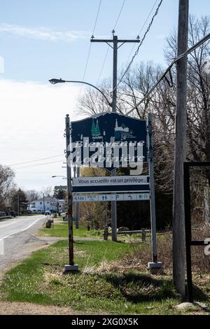 Willkommen beim Lotbinière Sign auf QC 132 in Quebec, Kanada Stockfoto