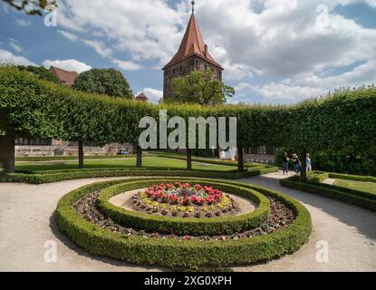 Kaiserlicher Schlosspark, Nürnberg, Mittelfranken, Bayern, Deutschland Stockfoto