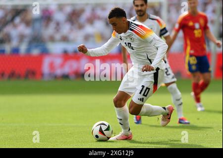 Stuttgart, Deutschland. Juli 2024. Stuttgart, 5. Juli 2024: Jamal Musiala (10 Deutschland) beim Viertelfinalspiel der UEFA EURO 2024 zwischen Spanien und Deutschland in der Stuttgart Arena. (Sven Beyrich/SPP) Credit: SPP Sport Press Photo. /Alamy Live News Stockfoto