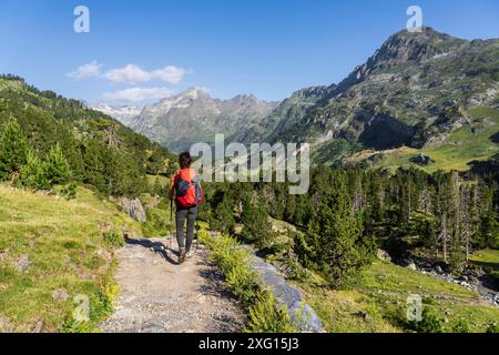 Benasque Valley, Huesca, Gebirge der Pyrenäen, Spanien Stockfoto