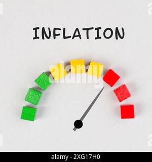 Die steigende Inflation steht neben der Laderampen, den hohen Lebenshaltungskosten, den Gas- und Strompreisen, der Zunahme der Armut Stockfoto