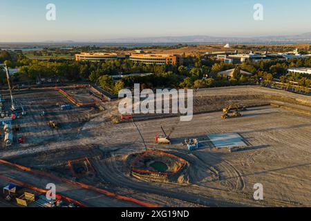 Luftaufnahme des Google-Hauptquartiers auf dem Googleplex-Campus im Silicon Valley Stockfoto