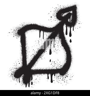 Graffiti-Spray lackierte Schleife mit Pfeil. Hochzeits- und valentinstag-Konzept. Stock Vektor