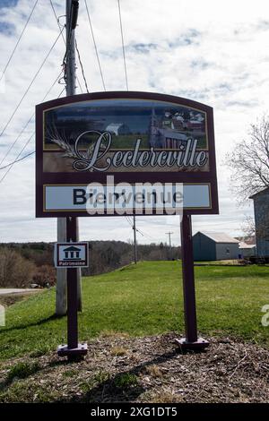 Willkommen bei Leclercville auf QC 132 in Quebec, Kanada Stockfoto