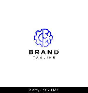 Design Mit Mechanischem Gehirn-Symbol. Einfaches Design Für Zahnräder Und Brain Icon. Stock Vektor