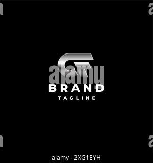 Initial Letter af oder cf Logo Design. Einfacher Anfangsbuchstabe af oder cf mit Logo-Design mit Metallabstufung. Stock Vektor