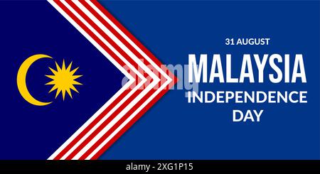 Abbildung des horizontalen Banners des malaysia Unabhängigkeitstages Stock Vektor