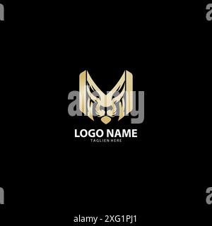Ursprünglicher M Lion Logo-Designvektor Stock Vektor