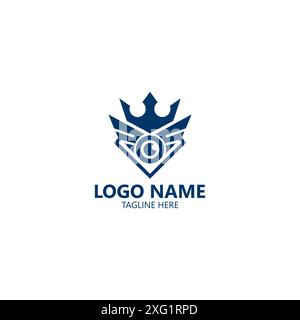 Geflügelte Kamera König Logo Design Vektor Stock Vektor