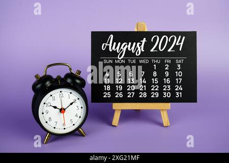 Monatskalender August 2024 für Planung und Management Stockfoto