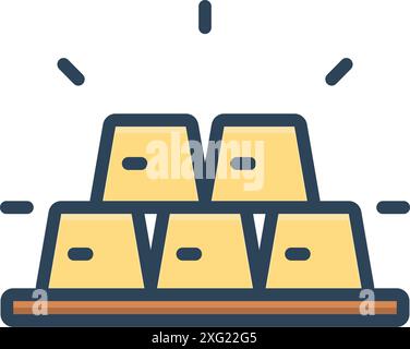 Symbol für Goldbarren, Gold Stock Vektor