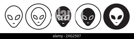 Alien Face Mask Vector Set Collection für Web Vector Set Collection für App ui Stock Vektor