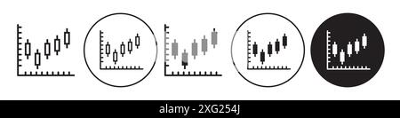 Candle Stick Chart Symbol Vektor Set Sammlung für Web Vektor Set Sammlung für App ui Stock Vektor