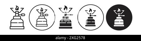 Campinggas-Symbol-Vektorsatz-Sammlung für Web-Vektorsatz-Sammlung für App-ui Stock Vektor