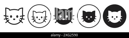 Cat icon Vector Set Collection für Web Vector Set Collection für App ui Stock Vektor