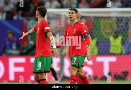 HAMBURG, DEUTSCHLAND - 05. JULI: Cristiano Ronaldo aus Portugal beim Viertelfinale der UEFA EURO 2024 zwischen Portugal und Frankreich am 5. Juli 2024 im Volksparkstadion in Hamburg. © diebilderwelt / Alamy Stock Stockfoto