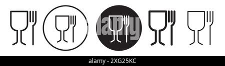 Food Safe Mark Symbol Vector Set Sammlung für Web Vector Set Sammlung für App ui Stock Vektor