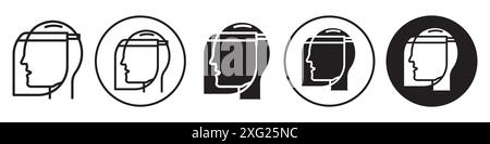 Face Sheild Symbol Vector Set Collection für Web Vector Set Collection für App ui Stock Vektor