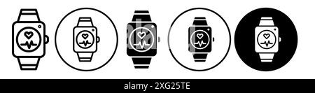 Fitness Smart Watch Symbol Vektor Set Sammlung für Web Vektor Set Sammlung für App ui Stock Vektor