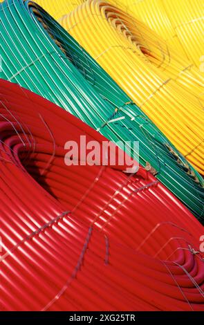 Faseroptik, Kunststoff-Rohre Stockfoto