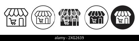 Market Place Icon Vector Set Collection für Web Vector Set Collection für App ui Stock Vektor