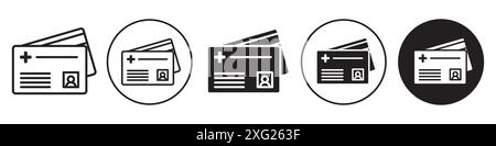 Medizinische Versicherungskarte Symbol Vektor Set Sammlung für Web Vektor Set Sammlung für App ui Stock Vektor