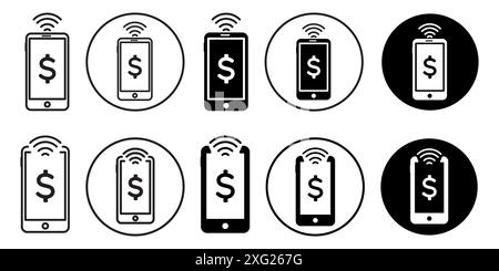 NFC-Symbol-Vektorsatz-Sammlung für Web-Vektorsatz-Sammlung für App-ui Stock Vektor