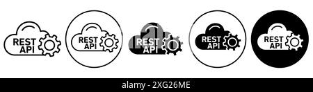 Rest-API-Symbolvektorsatz-Sammlung für Web-Vektorsatz-Sammlung für App-ui Stock Vektor