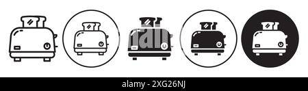 Toaster-Symbol-Vektorsatz-Sammlung für Web-Vektorsatz-Sammlung für App-ui Stock Vektor