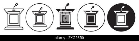 Tribune-Symbol-Vektorsatz-Sammlung für Web-Vektorsatz-Sammlung für App-ui Stock Vektor