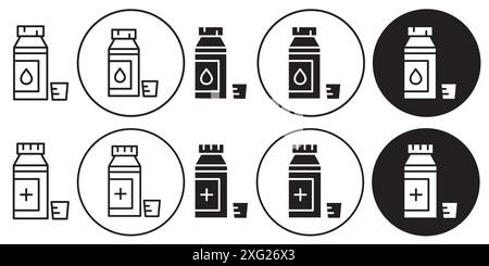 Sirup Flasche Symbol Vektor Set Sammlung für Web Vektor Set Sammlung für App ui Stock Vektor