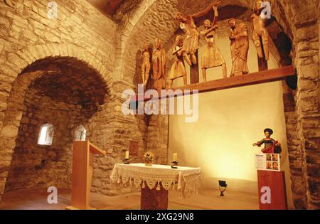 Kirche Santa Eulàlia. Erill-la Vall. Vall de Boí, Pyrenäen. Provinz Lleida. Spanien Stockfoto