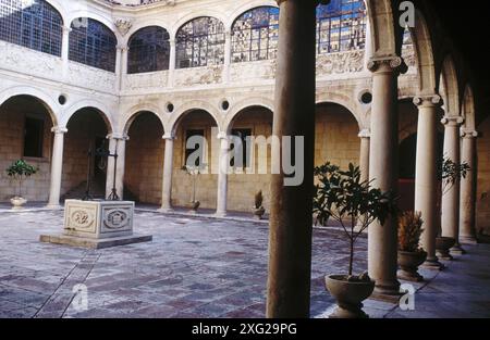 Palacio de Los Guzmanes, Kreuzgang. León. Castilla y León. Spanien Stockfoto