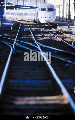 TGV (Hochgeschwindigkeitszug). Hendaye. Frankreich Stockfoto