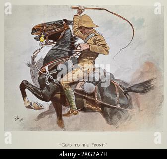 Geschichte, britische Militäruniformen der viktorianischen Armee, Soldaten der Royal Horse Artillery, Waffen an der Front, zweiter Burenkrieg, 1890er Jahre 19. Jahrhundert Stockfoto