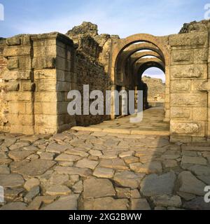 Römische Amphitheater. Mérida. Spanien Stockfoto