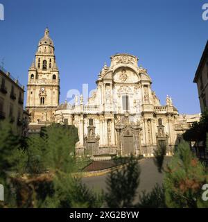 Wichtigsten Facada (Barock, 14. Jh.), Kathedrale, Plaza Cardenal Belluga, Murcia, Spanien Stockfoto