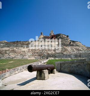 San Felipe Schloss (16.-17. Jh.). Cartagena de Indias. Kolumbien Stockfoto