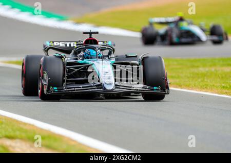 Silverstone, Großbritannien. Juli 2024. George Russell 63 (GBR), Mercedes W15 während des Formel 1 Qatar Airways British Grand Prix auf dem Silverstone Circuit, Silverstone, England, Vereinigtes Königreich am 5. Juli 2024 Credit: Every Second Media/Alamy Live News Stockfoto