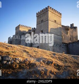 Burg, 15. Jahrhundert erbaut wurde. Ampudia. Provinz Palencia, Spanien Stockfoto