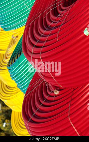 Faseroptik, Kunststoff-Rohre Stockfoto