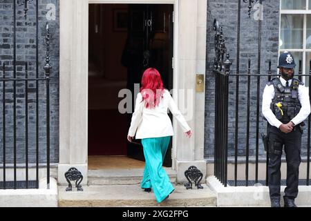 London, Vereinigtes Königreich, 05. Juli 2024. Louise Haigh, Verkehrsministerin, kommt auf Nummer 10 an und wird auf ihr neues Amt ernannt. Stockfoto