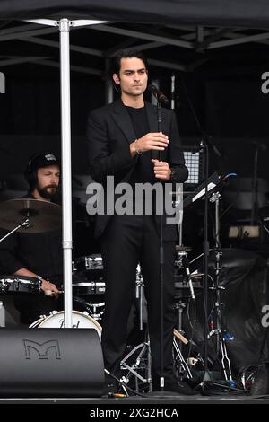 UK. Juli 2024. LONDON, ENGLAND - 5. JULI: Matteo Bocelli tritt am 5. Juli 2024 in London auf. CAP/MAR © MAR/Capital Pictures Credit: Capital Pictures/Alamy Live News Stockfoto