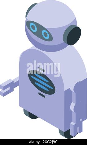 Ein moderner Roboter, der ein Werkzeug hält und die Zukunft der Automatisierung und Robotik demonstriert Stock Vektor