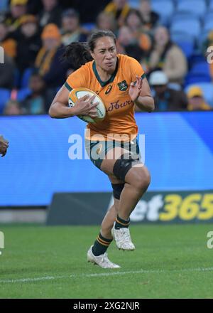 Sydney, Australien. Juli 2024. Die australische Rugbymannschaft Cecilia Smith wird während des Women's Rugby Internationals Matches zwischen Australien und Fidschi im Allianz Stadium in Aktion gesehen. Endpunktzahl: Australien 64:5 Fidschi. Quelle: SOPA Images Limited/Alamy Live News Stockfoto